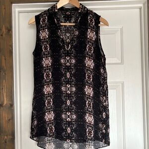 Theyskens' Theory Abstract Patterned Sleeveless Blouse